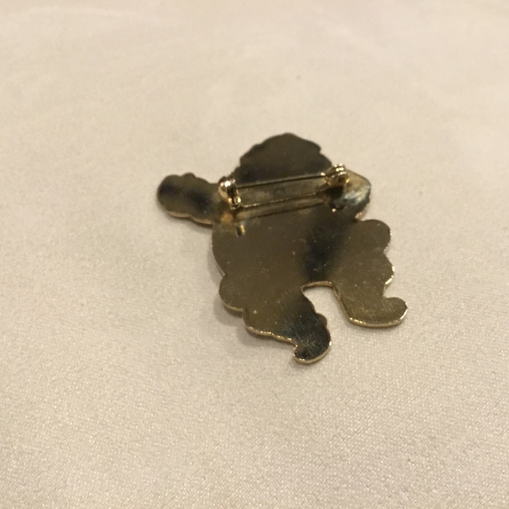 Vintage Jolly Red White & Black Enamel Dancing Santa Claus Christmas Holiday Pin - Picture 3 of 4